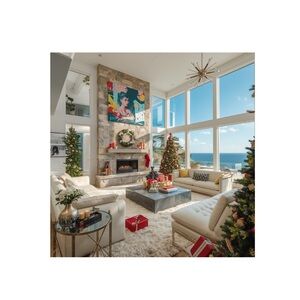 HANDCRAFTED digital art print / poster Festive Holiday Decor for the wall